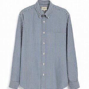 J.CREW by TAILORED MEN'S Fit Blue Gingham Button-Down Shirt Men’s Size Large